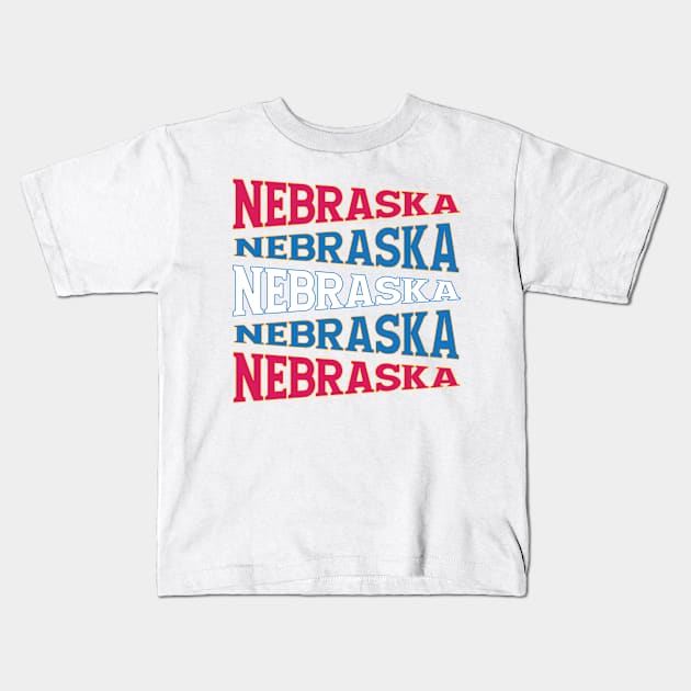 NATIONAL TEXT ART NEBRASKA Kids T-Shirt by LAVA-ROMA-NOVA